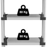 Plastikinė lentyna - TOOD - 5 lentynos - Apkrova 80 kg - 80x40x171 cm - Juoda/pilka