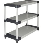 Plastikinė lentyna - TOOD - 3 lentynos - Maksimali apkrova 80 kg kiekvienai lentynai - 80x40x85 cm - Juoda/pilka