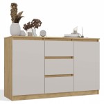 Komoda TopEShop Malwa 2D3S, balta/smėlio spalvos