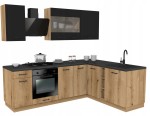 virtuvės baldų komplektas Top E Shop Vario Z4, 240x180 cm, juodas/rudas