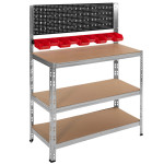 Darbo stalas Springos HA5276 136x101x40 cm, apkrova 620 kg, darbo paviršius su įrankių lentynomis garažui