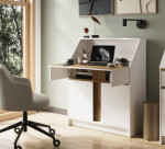 Rašomasis stalas Szynaka Meble, baltas/rudas