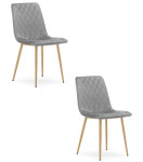 2-jų kėdžių komplektas Leobert Turin, šviesiai pilkos/medžio spalvos