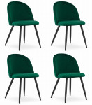 Leobert Kėdė Bello - Aksominė, Žalia, Su Juodomis Kojomis, 4 Vnt.