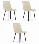 TURIN aksominės valgomojo kėdės – rinkinys iš 3