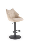 H122 reguliuojamas baro kėdės taburetė, juoda / smėlio spalvos