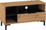 TV staliukas Meblocross Fresh FRE-12, ąžuolo/juodos spalvos