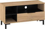 TV staliukas Meblocross Fresh FRE-12, šviesaus ąžuolo/juodos spalvos