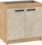 Apatinė virtuvės spintelė Meblocross Rodos ROD-08 S80, kremonos ąžuolo/smėlio spalvos