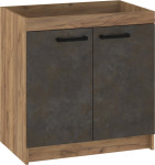 Apatinė spintelė kriauklei Meblocross Rodos ROD-10 S80-Z, granada ruda/pilka