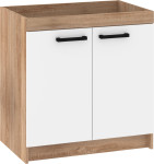 Apatinė spintelė plautuvei Meblocross Rodos ROD-10 S80-Z, sonoma šviesi/balta