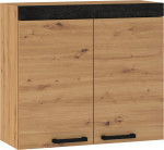 Viršutinė spintelė Meblocross Rodos ROD-18 W80, ąžuolas artisan/juodas