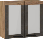 Viršutinė spintelė Meblocross Rodos ROD-19 W80-PN, granada ruda/pilka