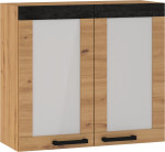 Viršutinė spintelė Meblocross Rodos ROD-19 W80-PN, ąžuolo artisan/juoda