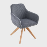 Homla Pema pilka kordurovinė valgomojo kėdė 56×60×82 cm