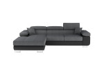 Minkštas kampas NORE Armando, pilkas/juodas 
