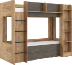 Dviaukštė lova Meblocross Everest L 200x80 cm, ruda