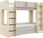 Dviaukštė lova Meblocross Everest L, 200x80 cm, ąžuolo/betono pilkos spalvos