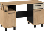 Rašomasis stalas Meblocross Lamir LAM-02, šviesaus ąžuolo/migdolų/juodos spalvos