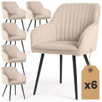 6-ių kėdžių komplektas Akord Florence, rudas