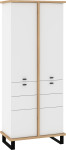 Cross CRO-01 4 durų skalbinių spinta – Cremona ąžuolas / balta, moderni 80×195×45 cm laikymo spinta
