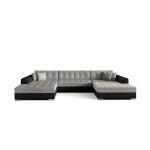 Universalus minkštas kampas NORE Vento, pilkas/juodas