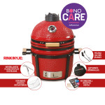 Keraminė kepsninė KAMADO BONO Minimo 40 cm, raudona