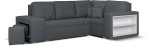 Universalus minkštas kampas su pufais Bellezza Milo3, tamsiai pilkas