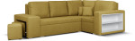 Universalus minkštas kampas su pufais Bellezza Milo3, geltonas