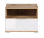 Naktinė spintelė BRW Zele, ruda/balta