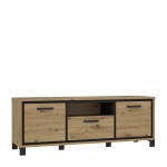 TV spintelė Forte Trondheim 2D, rudos spalvos/juoda