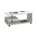 Kavos staliukas NORE Vini su ratukais, baltas