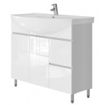 Apatinė vonios spintelė su praustuvu Monika M4-95, balta