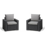 Allibert Sodo kėdės California, 2vnt., grafito spalva, 231561