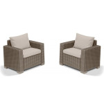 2-jų lauko fotelių komplektas Allibert California, rudas