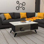 Kavos staliukas Seda, baltas/juodas