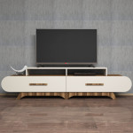 TV staliukas Flora, smėlio spalvos/rudas