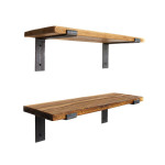 2-jų lentynų komplektas LAM003, rudas/juodas