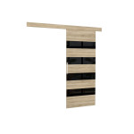 Durys nišai ADRK Furniture Milou 96, juodos/ąžuolo spalvos