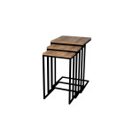 3-jų kavos staliukų komplektas Kalune Design 835, rudas/juodas