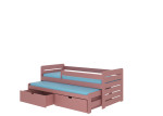 Vaikiška lova ADRK Furniture Tomi 200x90 su šonine apsauga, rožinė
