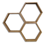 3-jų lentynų komplektas Kalune Design HEX001, rudas