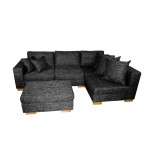 Pufas Alex su daiktadėže, juodas