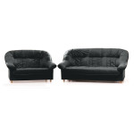 Minkštų baldų komplektas Aleksandra 3, juodas