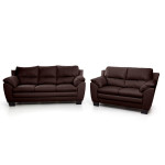 Minkštų baldų komplektas Emma, tamsiai rudas