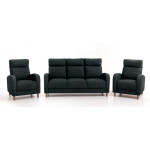 Minkštų baldų komplektas Paris 3+1+1, juodas