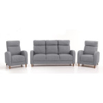 Minkštų baldų komplektas Paris 3+1+1, pilkas