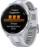 Garmin Forerunner® 965, Titanium Bezel with Whitestone Case and Whitestone/Powder Grey Silicone Band
