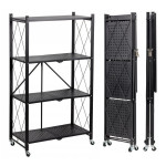 Sulankstomas mobilus virtuvinis stovas FS004, juoda