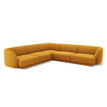 Aksominė simetrinė kampinė sofa Micadoni Miley, 252 x 252 x 74, geltona